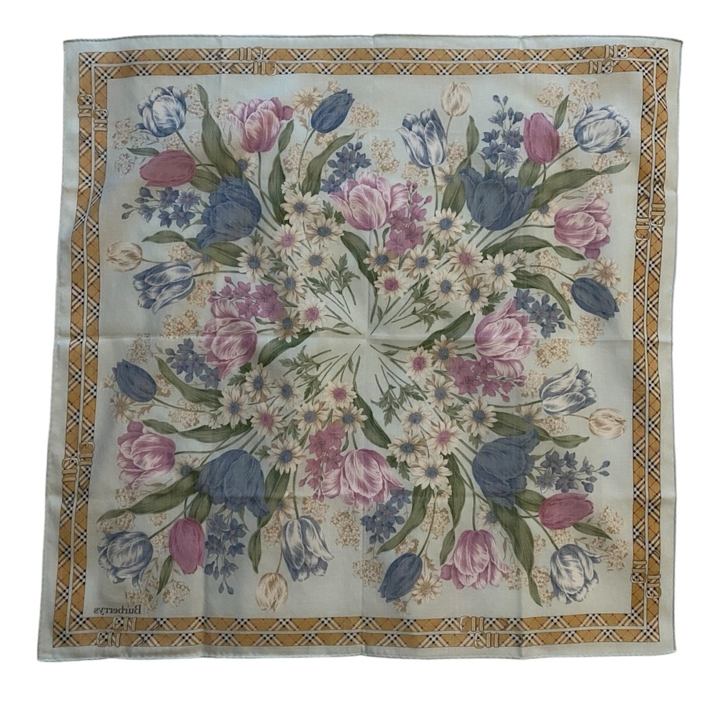 New Burberry AKA Burberrys Of London Check Floral Pocket Scarf or Headband